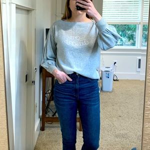LOFT Grey Balloon Sleeve Sweater
